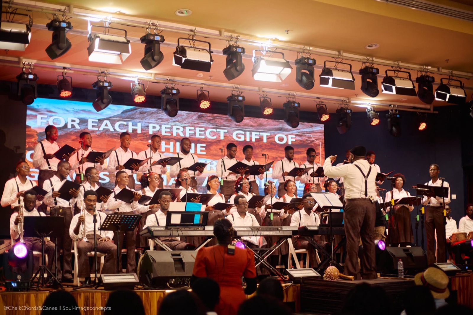 A choral ensemble in performance